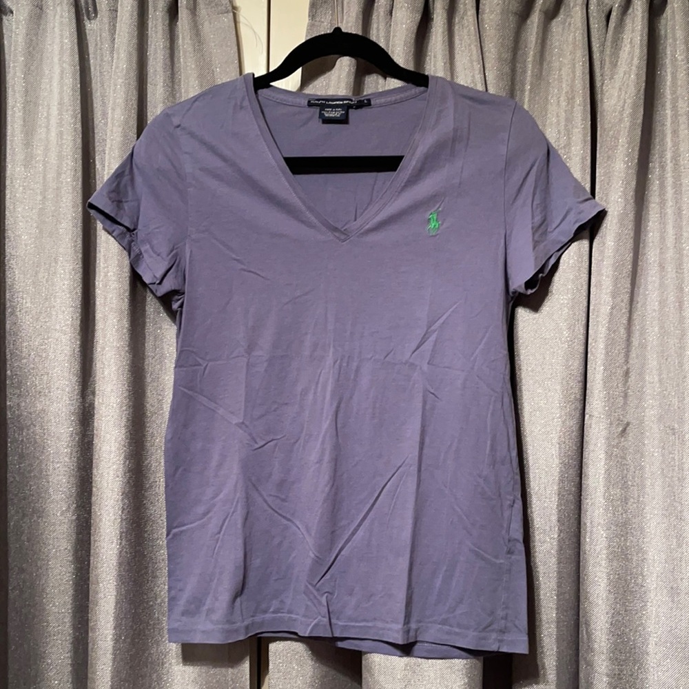 Purple Ralph Lauren V-Neck Tee